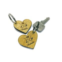 Sleutelhanger met gepersonaliseerde hartjes